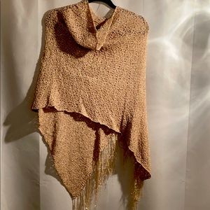 Asymmetrical Poncho in gold
